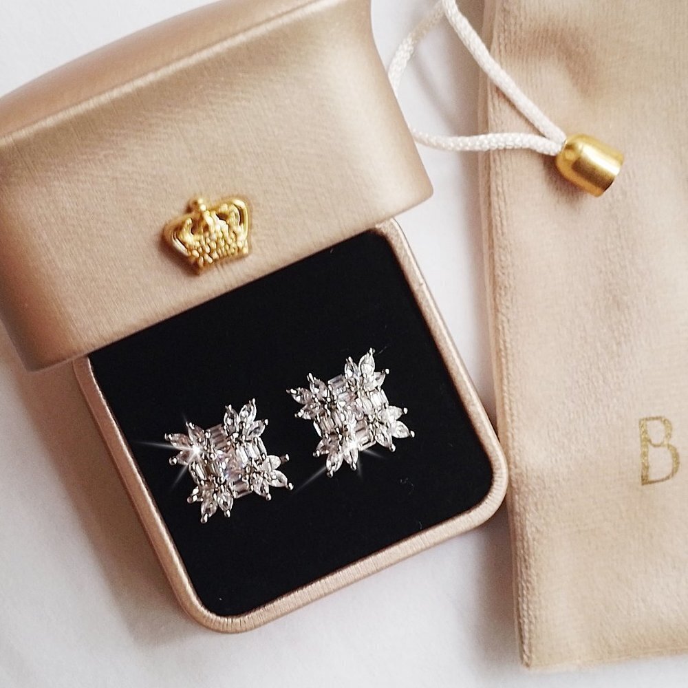 Cubic Zirconia Silver Plated Studs